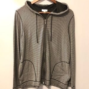 J. Jill size medium black and white zip up jacket